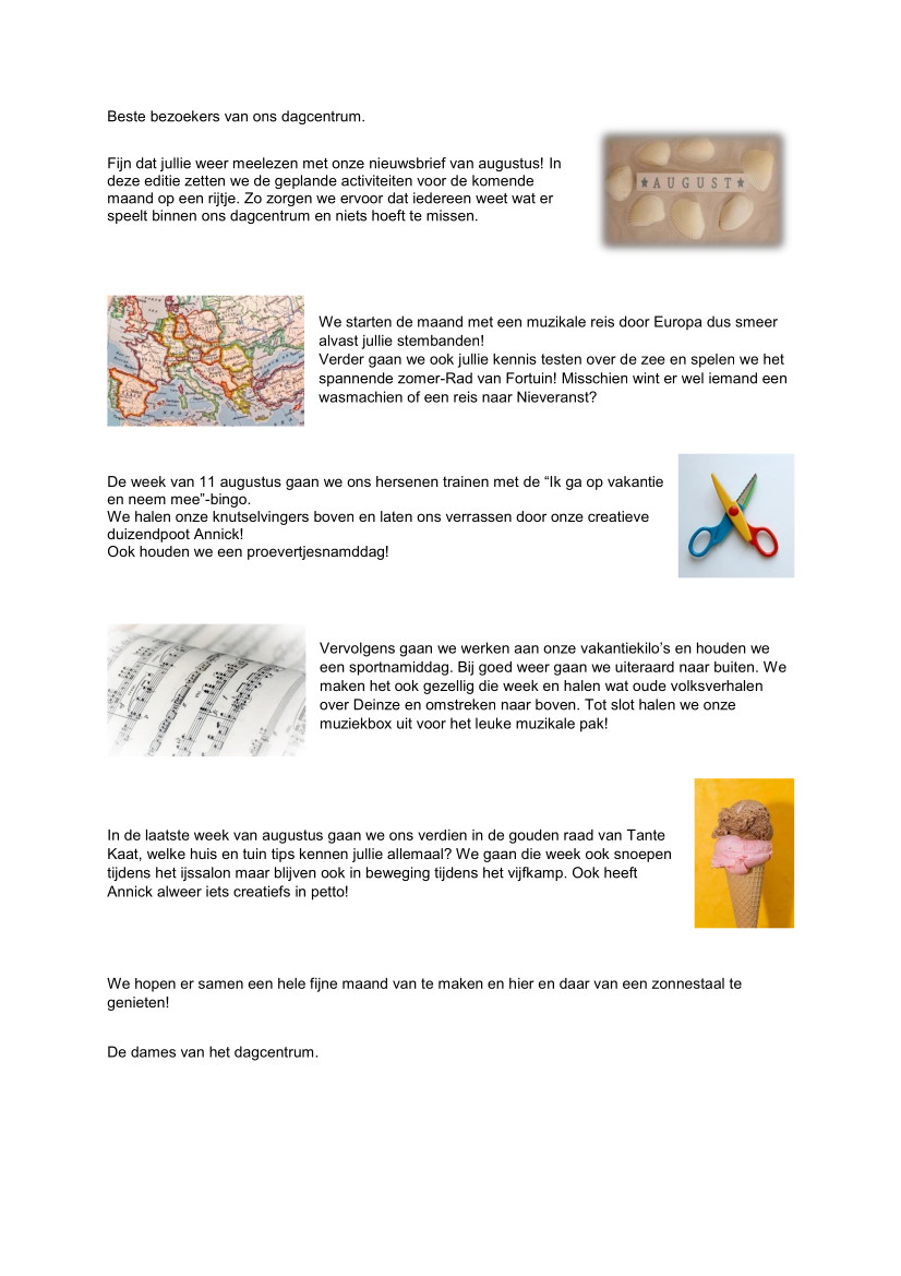 nieuwsbrieven dagverzorgingscentrum markt